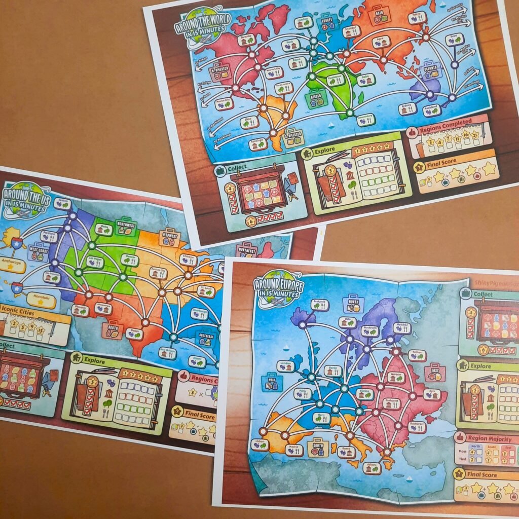 The 3 Map Sheets- USA, Europe and World Map