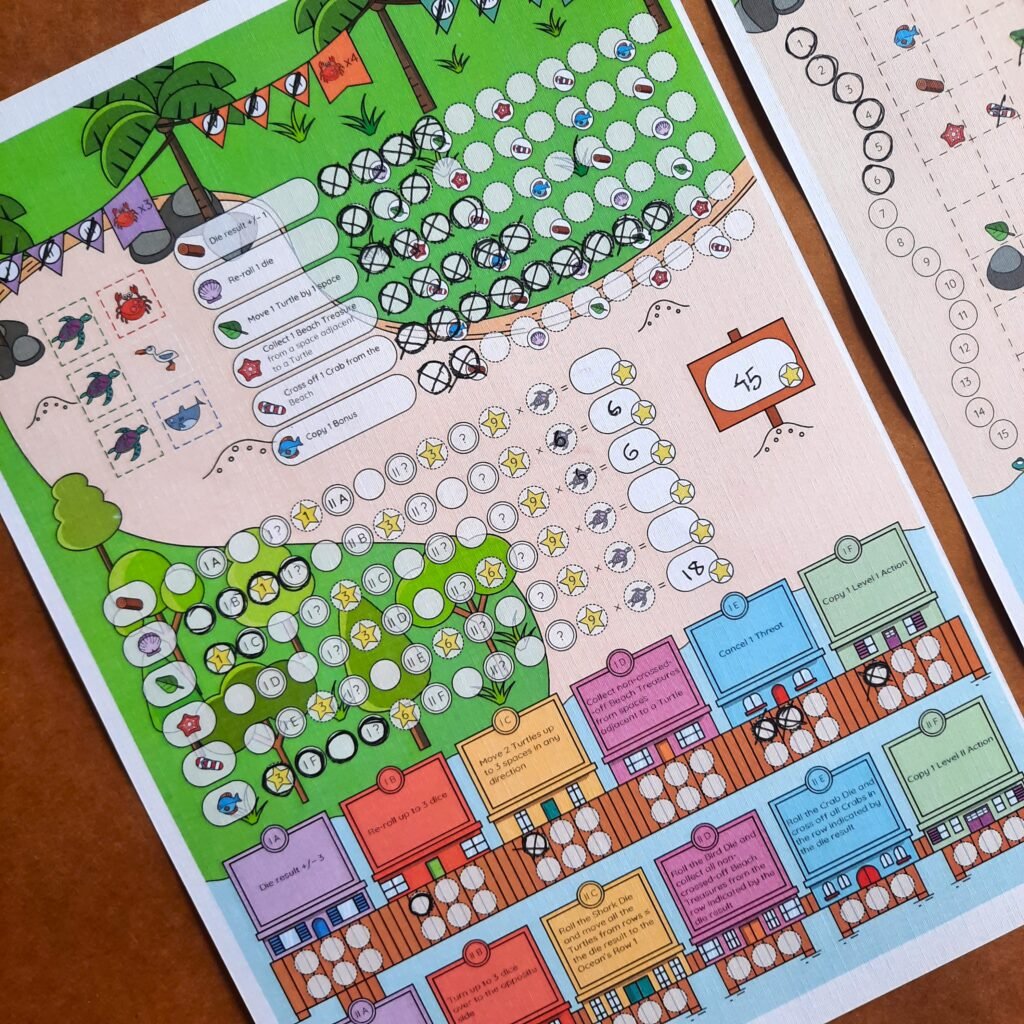The scoring sheet (Sheet B) after the end of 9 rounds